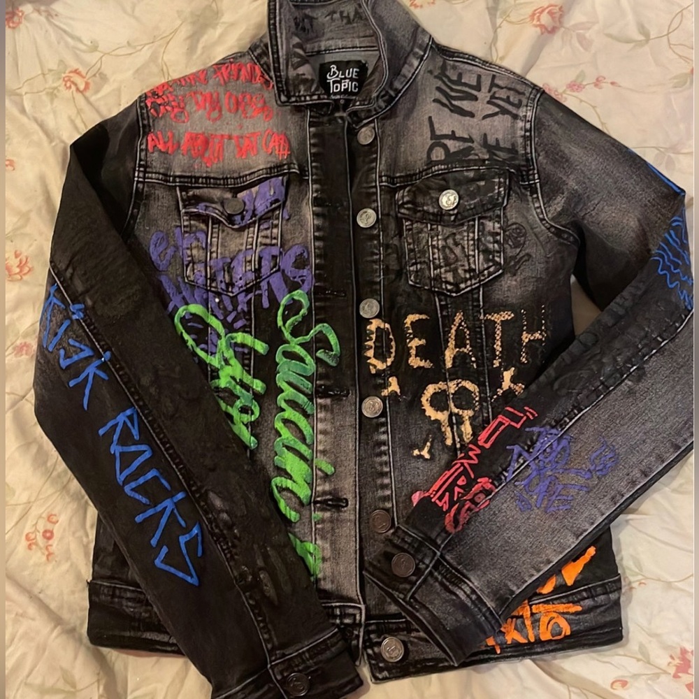 Hand painted jean jacket